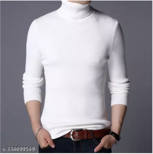 Highneck white men woolen 440gm cotton - Image 4